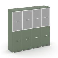 Concept Шкаф 4 узкие секции, 4 ниши  CN.STU-442 RMW W Кобо/Металл Белый/Сатин 1668*420*1554