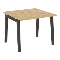 Onix Wood Стол переговорный (1 столешница) OW.PRG-1.1 Тиквуд Светлый/Дуб Темный/Металл Антрацит 980*980*750