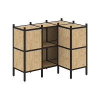Loft Угловой внутренний стеллаж VR.L-28 Тиквуд Светлый/Металл Черный 1278*862*1047