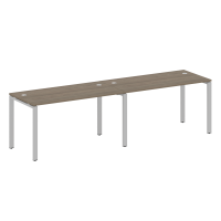 Metal System Рабочая станция на 2 места на П-образном м/к БП.СМ-2.3 Вяз Благородный/Металл Серый 2800*720*750