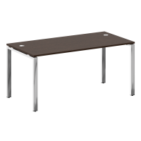 Metal System Direct Стол рабочий руковод. П-обр. м/к БП.СРР-4.8 Венге Цаво/Нержавеющая Сталь 1600*800*750