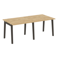 Onix Wood Стол переговорный (2 столешницы) OW.PRG-2.1 Тиквуд Светлый/Дуб Темный/Металл Антрацит 1960*980*750