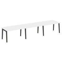 Onix Wood Стол переговорный (3 столешницы) OW.PRG-3.3 Белый Бриллиант/Дуб Темный/Металл Антрацит 4140*980*750