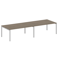 Metal System Quattro Переговорный стол (2 столешницы) на П-образном м/к 50БП.ПРГ-2.5 Вяз Благородный/Металл Серый 3600*1235*750