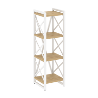 Loft Стеллаж на рег. опорах-4 полки VR.L-MST.O-4.4 Тиквуд Светлый/Металл Белый 400*400*1280