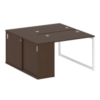 Metal System Quattro Рабочая станция с шкафом-купе на О-образном м/к 40БО.РС-СШК-1.1 Т Венге Цаво/Металл Белый 1410*1475*750