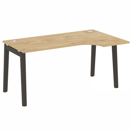 Onix Wood Стол эргономичный правый OW.SA-1 (R) Тиквуд Светлый/Дуб Темный/Металл Антрацит 1580*980*750 (720/460)