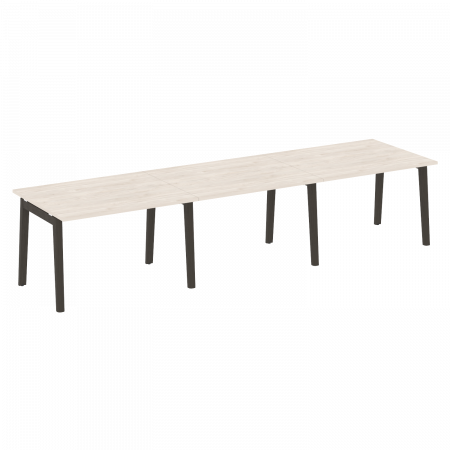 Onix Wood Стол переговорный (3 столешницы) OW.PRG-3.2 Денвер Светлый/Дуб Темный/Металл Антрацит 3540*980*750