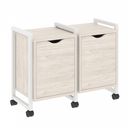Loft Тумба на колесных опорах VR.L-TN-2.K Денвер Светлый/Металл Белый 970*460*767
