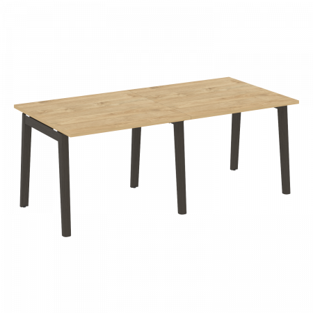 Onix Wood Стол переговорный (2 столешницы) OW.PRG-2.1 Тиквуд Светлый/Дуб Темный/Металл Антрацит 1960*980*750