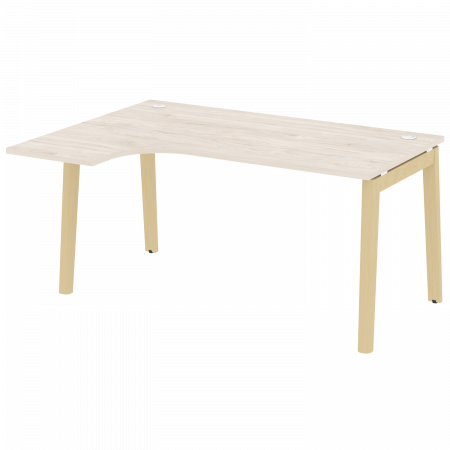 Onix Wood Стол эргономичный левый OW.SA-4 (L) Денвер Светлый/Дуб Светлый/Металл Белый 1580*1180*750 (800/460)