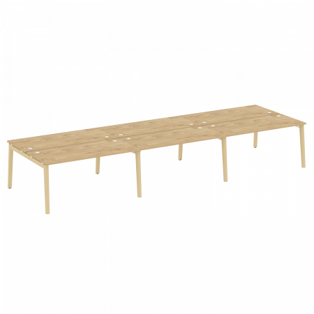 Onix Wood Рабочая станция OW.D.RS-6.4.7 Тиквуд Светлый/Дуб Светлый/Металл Белый 4740*1475*750