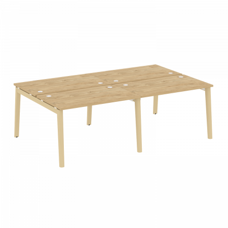 Onix Wood Рабочая станция OW.D.RS-4.2.7 Тиквуд Светлый/Дуб Светлый/Металл Белый 2360*1475*750