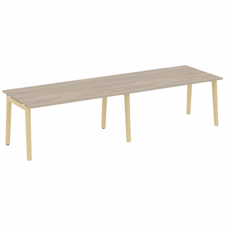 Onix Wood Стол переговорный (2 столешницы) OW.PRG-2.4 Дуб Аттик/Дуб Светлый/Металл Белый 3160*980*750