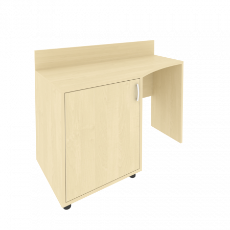 Light Стол (узкий) с тумбой и бортиком С-СТУ-120 (L) Клен 1200*550/400*750
