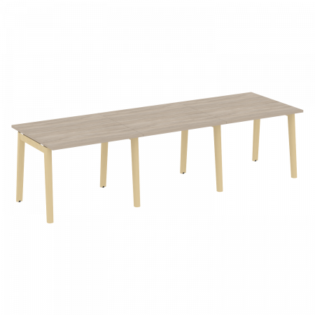 Onix Wood Стол переговорный (3 столешницы) OW.PRG-3.1 Дуб Аттик/Дуб Светлый/Металл Белый 2940*980*750