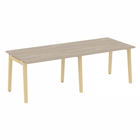 Onix Wood Стол переговорный (2 столешницы) OW.PRG-2.2 Дуб Аттик/Дуб Светлый/Металл Белый 2360*980*750