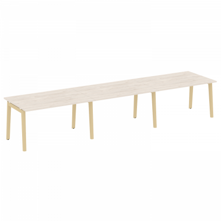 Onix Wood Стол переговорный (3 столешницы) OW.PRG-3.3 Денвер Светлый/Дуб Светлый/Металл Белый 4140*980*750