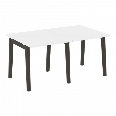 Onix Wood Стол переговорный (2 столешницы) OW.PRG-2.0 Белый Бриллиант/Дуб Темный/Металл Антрацит 1560*980*750