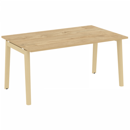 Onix Wood Стол переговорный (1 столешница) OW.PRG-1.4 Тиквуд Светлый/Дуб Светлый/Металл Белый 1580*980*750