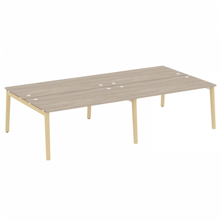 Onix Wood Рабочая станция OW.D.RS-4.4.8 Дуб Аттик/Дуб Светлый/Металл Белый 3160*1635*750