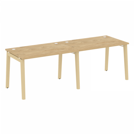Onix Wood Рабочая станция OW.RS-2.2.8 Тиквуд Светлый/Дуб Светлый/Металл Белый 2360*800*750