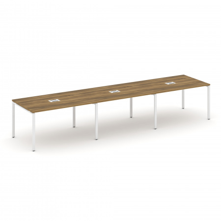 Concept Стол переговорный (3 столешницы) CN.PRG-033 Сандал Янтарный/Металл Белый 4140*980*750