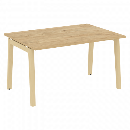 Onix Wood Стол переговорный (1 столешница) OW.PRG-1.3 Тиквуд Светлый/Дуб Светлый/Металл Белый 1380*980*750