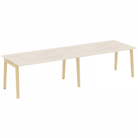 Onix Wood Стол переговорный (2 столешницы) OW.PRG-2.4 Денвер Светлый/Дуб Светлый/Металл Белый 3160*980*750