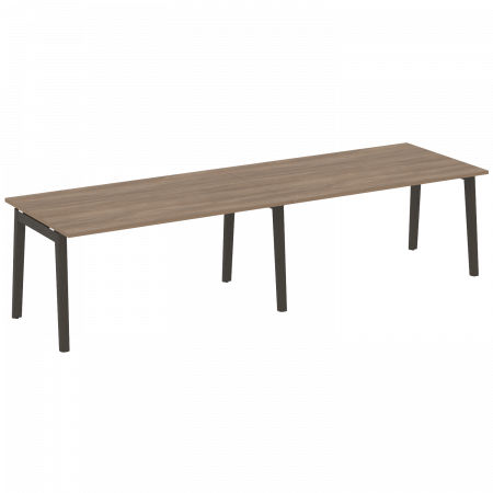Onix Wood Стол переговорный (2 столешницы) OW.PRG-2.4 Дуб Аризона/Дуб Темный/Металл Антрацит 3160*980*750