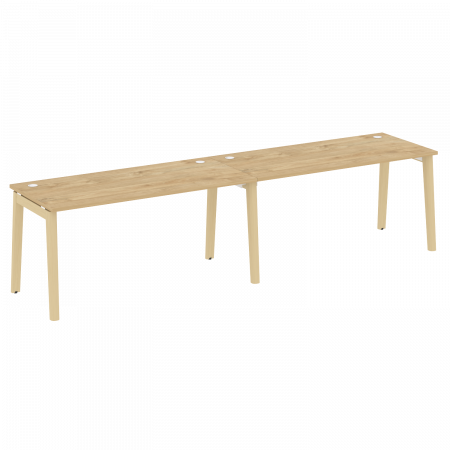 Onix Wood Рабочая станция OW.RS-2.4.7 Тиквуд Светлый/Дуб Светлый/Металл Белый 3160*720*750