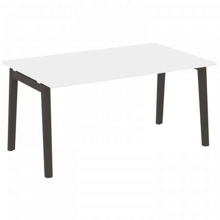 Onix Wood Стол переговорный (1 столешница) OW.PRG-1.4 Белый Бриллиант/Дуб Темный/Металл Антрацит 1580*980*750