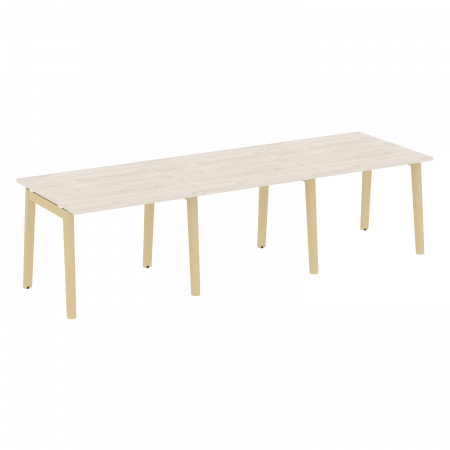 Onix Wood Стол переговорный (3 столешницы) OW.PRG-3.1 Денвер Светлый/Дуб Светлый/Металл Белый 2940*980*750