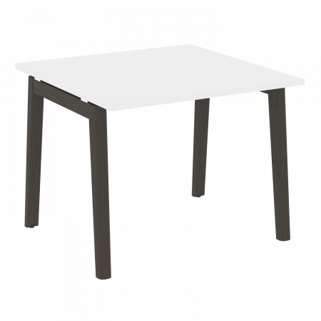 Onix Wood Стол переговорный (1 столешница) OW.PRG-1.1 Белый Бриллиант/Дуб Темный/Металл Антрацит 980*980*750
