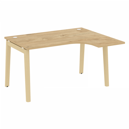 Onix Wood Стол эргономичный правый OW.SA-3 (R) Тиквуд Светлый/Дуб Светлый/Металл Белый 1380*1180*750 (800/460)