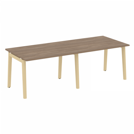 Onix Wood Стол переговорный (2 столешницы) OW.PRG-2.2 Дуб Аризона/Дуб Светлый/Металл Белый 2360*980*750