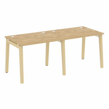 Onix Wood Рабочая станция OW.RS-2.1.8 Тиквуд Светлый/Дуб Светлый/Металл Белый 1960*800*750