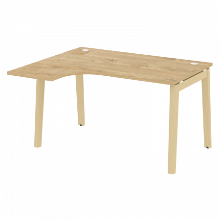 Onix Wood Стол эргономичный левый OW.SA-3 (L) Тиквуд Светлый/Дуб Светлый/Металл Белый 1380*1180*750 (800/460)