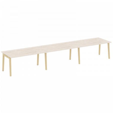 Onix Wood Стол переговорный (3 столешницы) OW.PRG-3.4 Денвер Светлый/Дуб Светлый/Металл Белый 4740*980*750