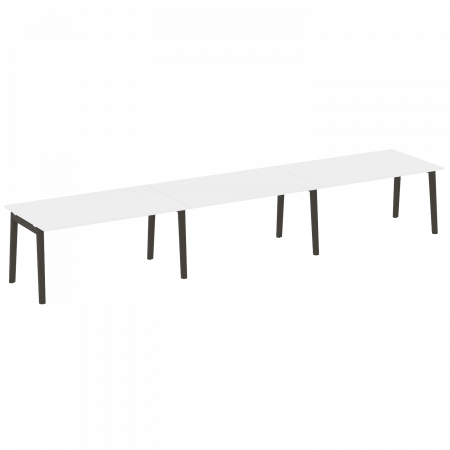 Onix Wood Стол переговорный (3 столешницы) OW.PRG-3.4 Белый Бриллиант/Дуб Темный/Металл Антрацит 4740*980*750