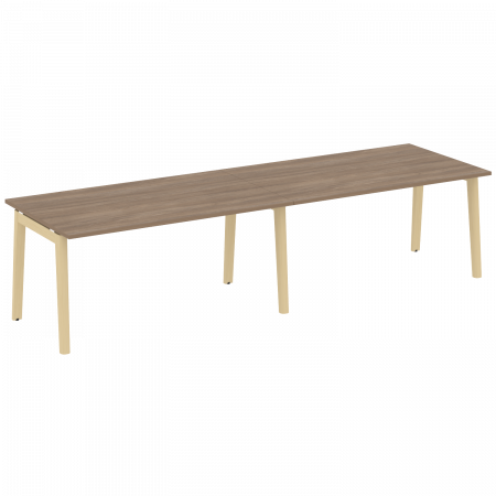 Onix Wood Стол переговорный (2 столешницы) OW.PRG-2.4 Дуб Аризона/Дуб Светлый/Металл Белый 3160*980*750