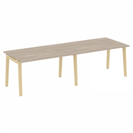 Onix Wood Стол переговорный (2 столешницы) OW.PRG-2.3 Дуб Аттик/Дуб Светлый/Металл Белый 2760*980*750