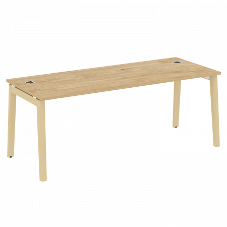 Onix Wood Direct Стол руководителя OW.SRR-6.8 Тиквуд Светлый/Дуб Светлый/Металл Белый 1980*800*750