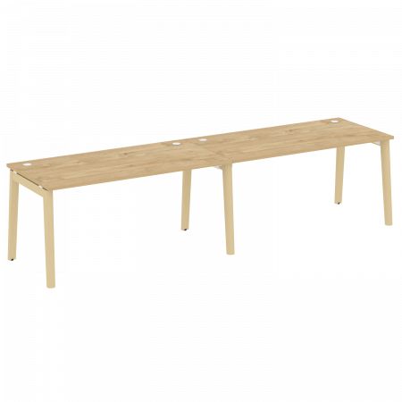 Onix Wood Рабочая станция OW.RS-2.4.8 Тиквуд Светлый/Дуб Светлый/Металл Белый 3160*800*750