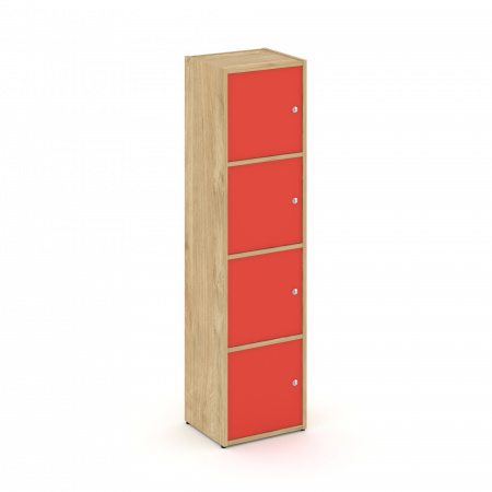 Locker plus Комплект №4 LK.K-004 Тиквуд Светлый/Красный 408*350*1593