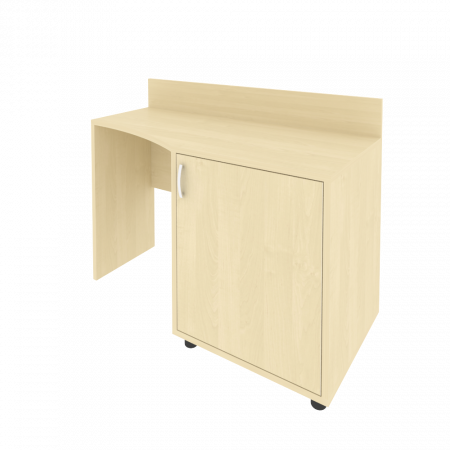 Light Стол (узкий) с тумбой и бортиком С-СТУ-120 (R) Клен 1200*550/400*750