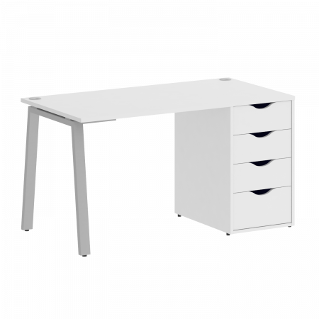 Home Office Стол письменный VR.SP-3-138.4.A Белый Бриллиант/Металл Серый 1380*720*750