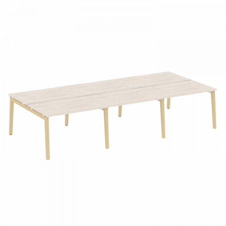 Onix Wood Рабочая станция OW.D.RS-6.2.8 Денвер Светлый/Дуб Светлый/Металл Белый 3540*1635*750
