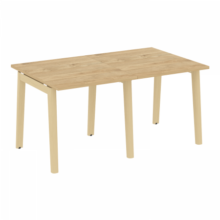 Onix Wood Стол переговорный (2 столешницы) OW.PRG-2.0 Тиквуд Светлый/Дуб Светлый/Металл Белый 1560*980*750