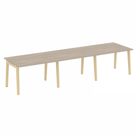 Onix Wood Стол переговорный (3 столешницы) OW.PRG-3.2 Дуб Аттик/Дуб Светлый/Металл Белый 3540*980*750